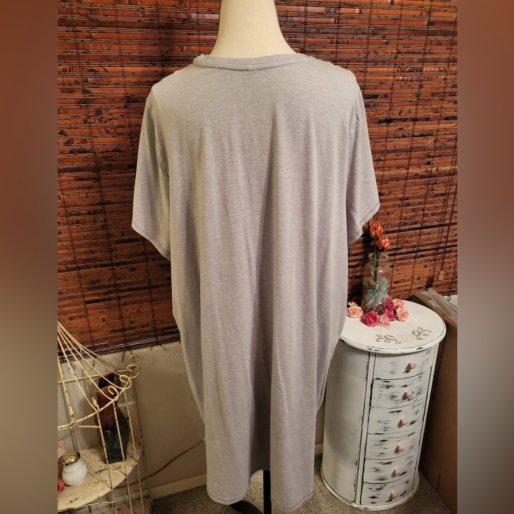 Gray T-Shirt with Pink 'All is Bright' Print - Picture 3 of 3